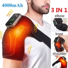 Electric Heated Vibration Shoulder Joint Brace Therapy Knee Massager Pain Relief