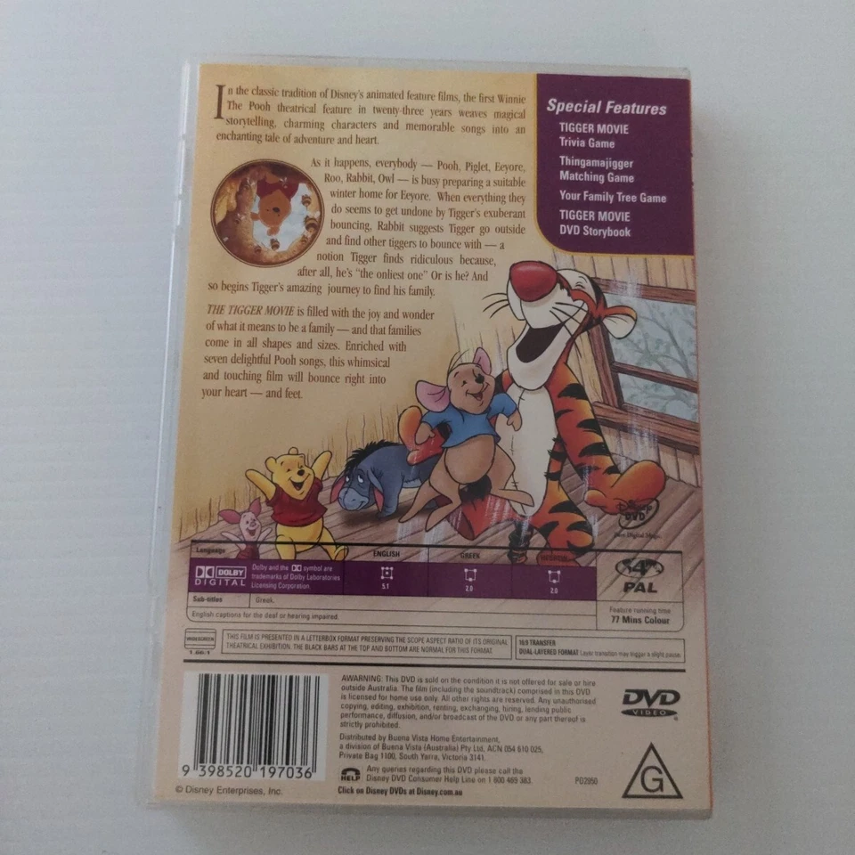 Disney Tigger Movie, The (DVD, 1999) Free Post - image 3 of 4