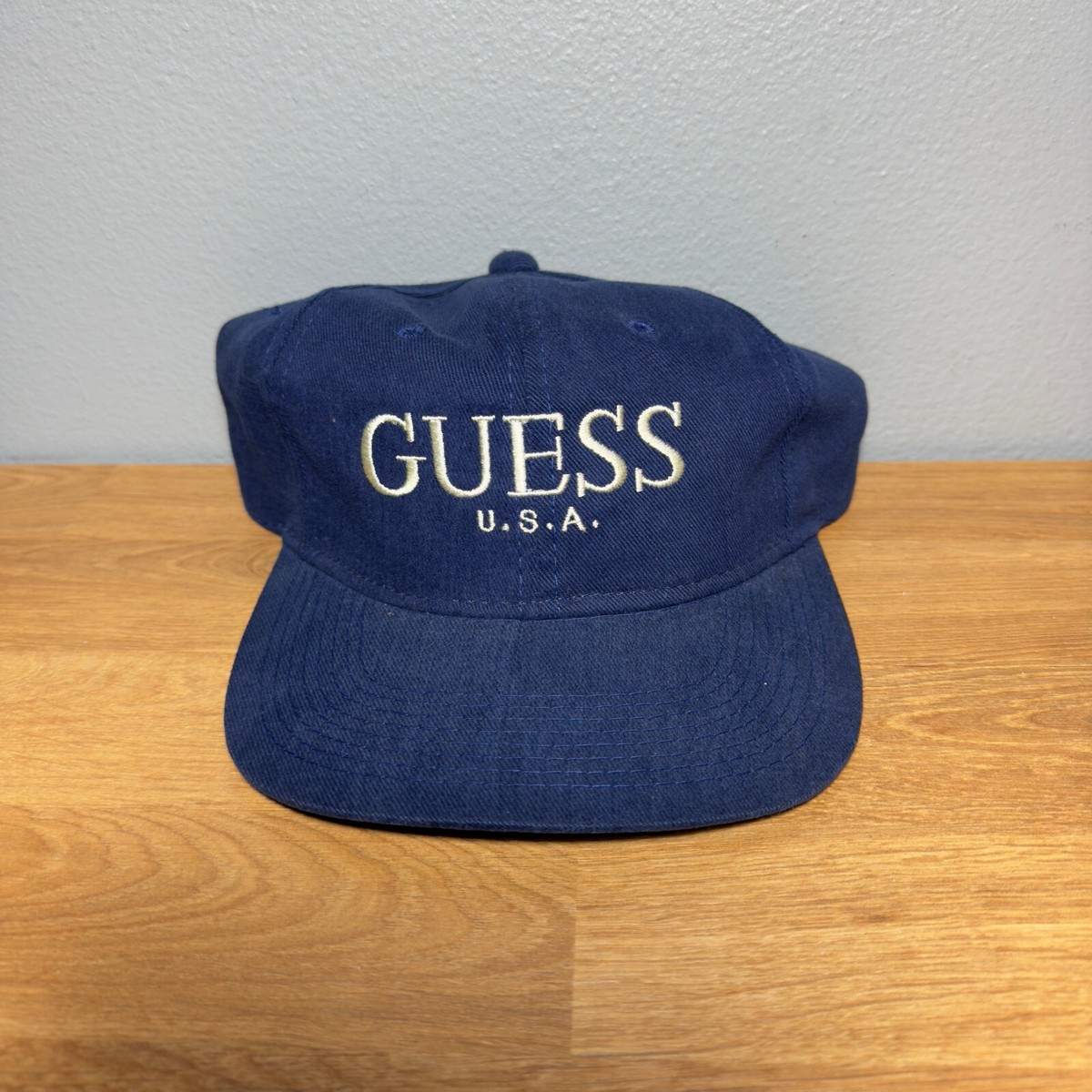 VTG Guess Jeans U.S.A Snapback Hat Cap Blue Navy 90s | eBay