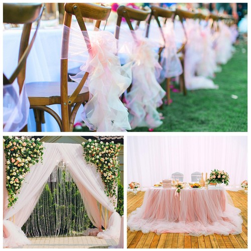 Rollos Tela Carretes 6" 25 Yardas Blanco para Decoración Envoltura Boda DIY - Imagen 5 de 5