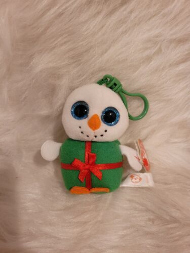 TY Baby Beanies 3" Shivers Green Penguin with Plastic Key Clip New with Tags - Picture 1 of 5