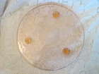 Vintage US Glass Shaggy Daisy Pink Depression Glass Pink Footed Cake Plate