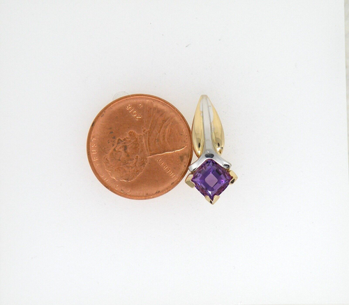 Authentic 14k Yellow and White Gold, Amethyst, Pendant NEW - Picture 8 of 10