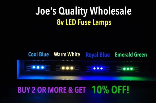(50) 8V LED FUSE LAMPS-COLOR CHOICE! DIAL METER STEREO Pioneer SX QX BULBS