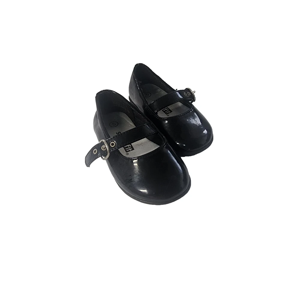 Smartfit Niñas Negro Brillante Mary Jane EE. UU. Talla 5 Foto 2 de 4
