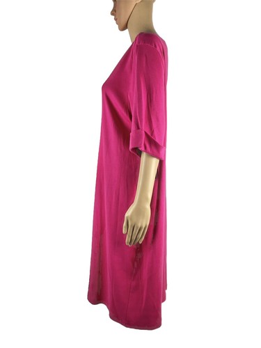 Karen Scott Womens 2X Dress Tunic Pink Short Sleeve Wild Punch Jersey NWT $54.50 - Picture 3 of 10