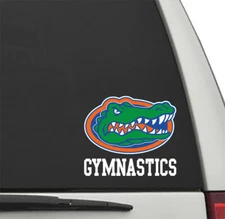 Florida Gators GYMNASTICS w/ Gator Head #2 Vinyl Decal UF Car Truck Sticker
