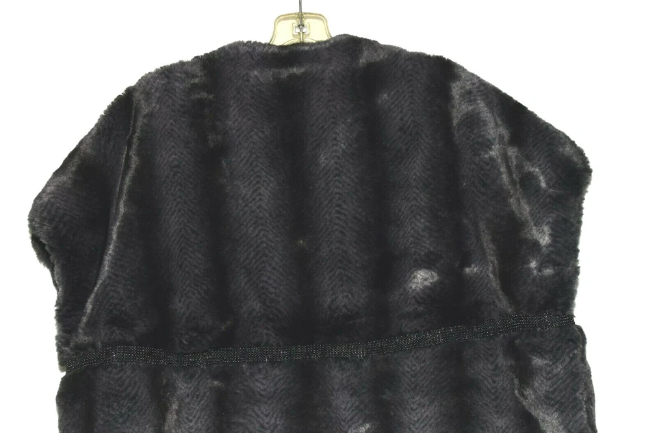 Chaleco de gran tamaño para mujer Ellen Tracy rayas espiga negras con cuentas de piel sintética S Foto 4 de 4