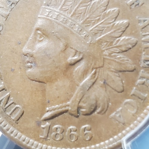 1866 Indian Head Cent PCGS AU50 2085.50/50773774 Exquisite Coin Rare - Picture 8 of 9