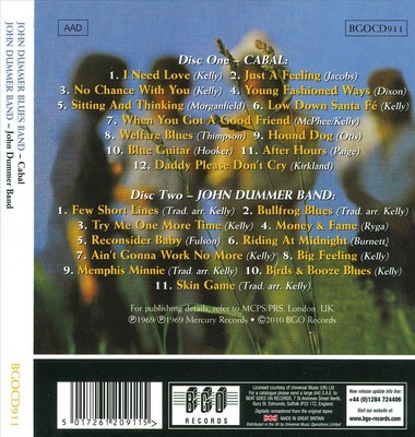 JOHN DUMMER BLUES BAND - CABAL/JOHN DUMMER BAND * NEW CD