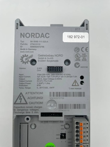 Nord Nordac SK 500E-111-323-A Frequenzumrichter Inverter 1,1kW - Picture 9 of 11
