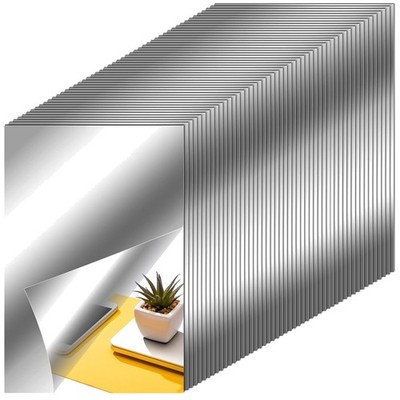 Modern Minimalist Mirror Tiles, 6 x 9 Inches