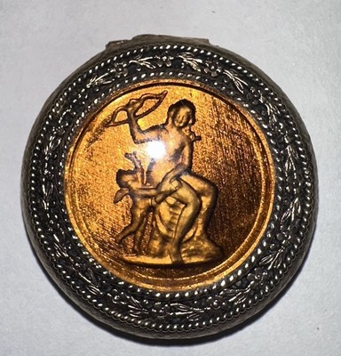 Vintage Max Factor Powder Compact w/Diana & Cupid Glass Intaglio/Cameo No Puff 