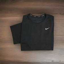 Nike Miler Men's Dri-FIT UV Short-Sleeve Running Top Size XL DV9315 Black