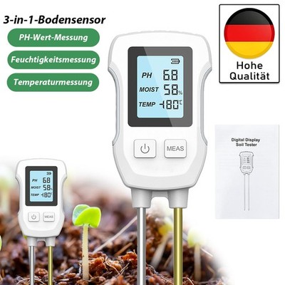 3 in 1 Soil PH Tester LCD Screen Soil Temperature Humidity Meter Garden Planting