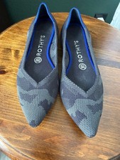Rothy's The Point Gray Camouflage Knit Flats, Size 7.5