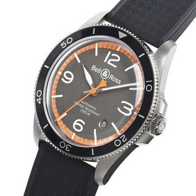 BELL&ROSS WATCH BR V2-92 GARDE-COTES BRV2-92-ORA-ST/SRB AUTOMATIC GRAY/ORANGE SS