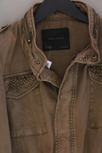 ✅ Zara Übergangsjacke Regular Jacke für Damen Gr. 38, M mit Nieten braun ✅ - Bild 2 von 6