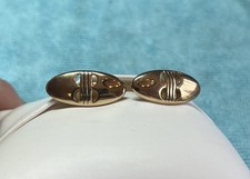 Vintage Swank Gold Tone Oblong Cufflinks Men's Jewelry Signed