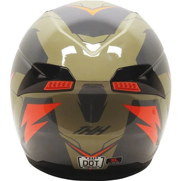 THH T810S Turbo Full Face Motorcycle Helmet | Grey/Tan/Orange | DOT ; ECE 22-06 - Image 2 of 4