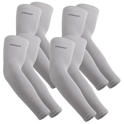 4 Pairs Arm Sleeves for Men Women, UPF 50 UV Sun Protection 4 Pairs Gray