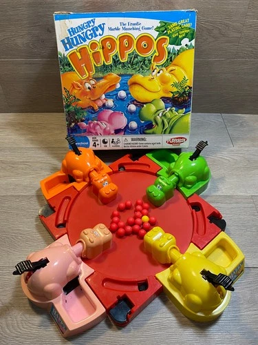 VINTAGE Y2K 2000 Hungry Hungry Hippos Game COMPLETE Milton Bradley
