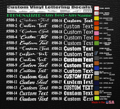 Custom Text Vinyl Lettering Stickers Decal Personalized Any Text - Name #501