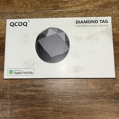 QCOQ 4 Pack Black Diamond Bluetooth Air Tracker Tags, Works With Find My