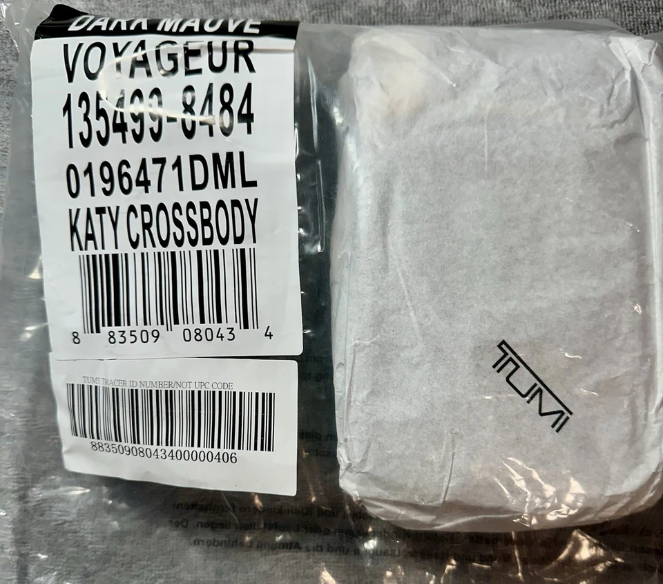 全新带标签 Tumi Voyageur Katy 皮革斜挎包深紫红色/金色五金 MSRP 155 美元 — 第 4/4 张图片