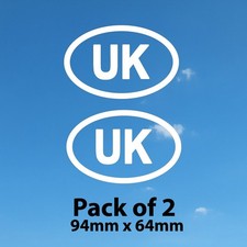 2x UK Oval Vinyl Decal Europe Holiday Sticker - Perfect for Campers & Cars