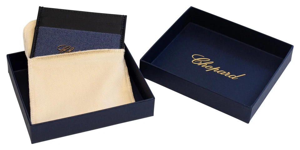 Tarjetero Chopard clásico negro cuero/denim unisex 95015-0527 Foto 4 de 4