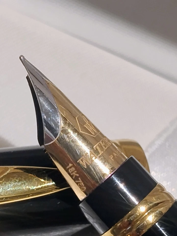 Rare Waterman Liason Piano Black Fountain Pen  18k Gold NIB Boxed - Image 3 of 4