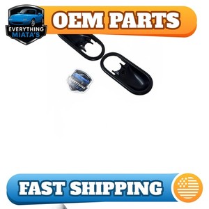 Mazda Miata OEM Door Handle Trim Cups Set Good 1990-1997 Black #0293