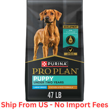 SALE Purina Pro Plan Chicken and Rice Formula Large Breed Dry Puppy Food, 47 lb