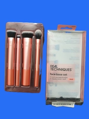 Real Techniques Face Base Makeup Brush Set Pink For Blend & Buff (Pack of 4)