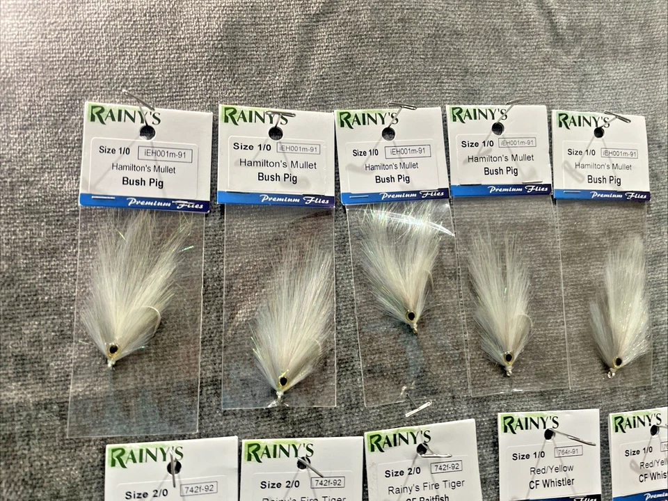 MOSCAS DE AGUA SALADA LLUVIOSA - LOTE DE 11 - Nuevas - 1/0 y 2/0 PESCA CON MOSCA (228) Foto 4 de 4