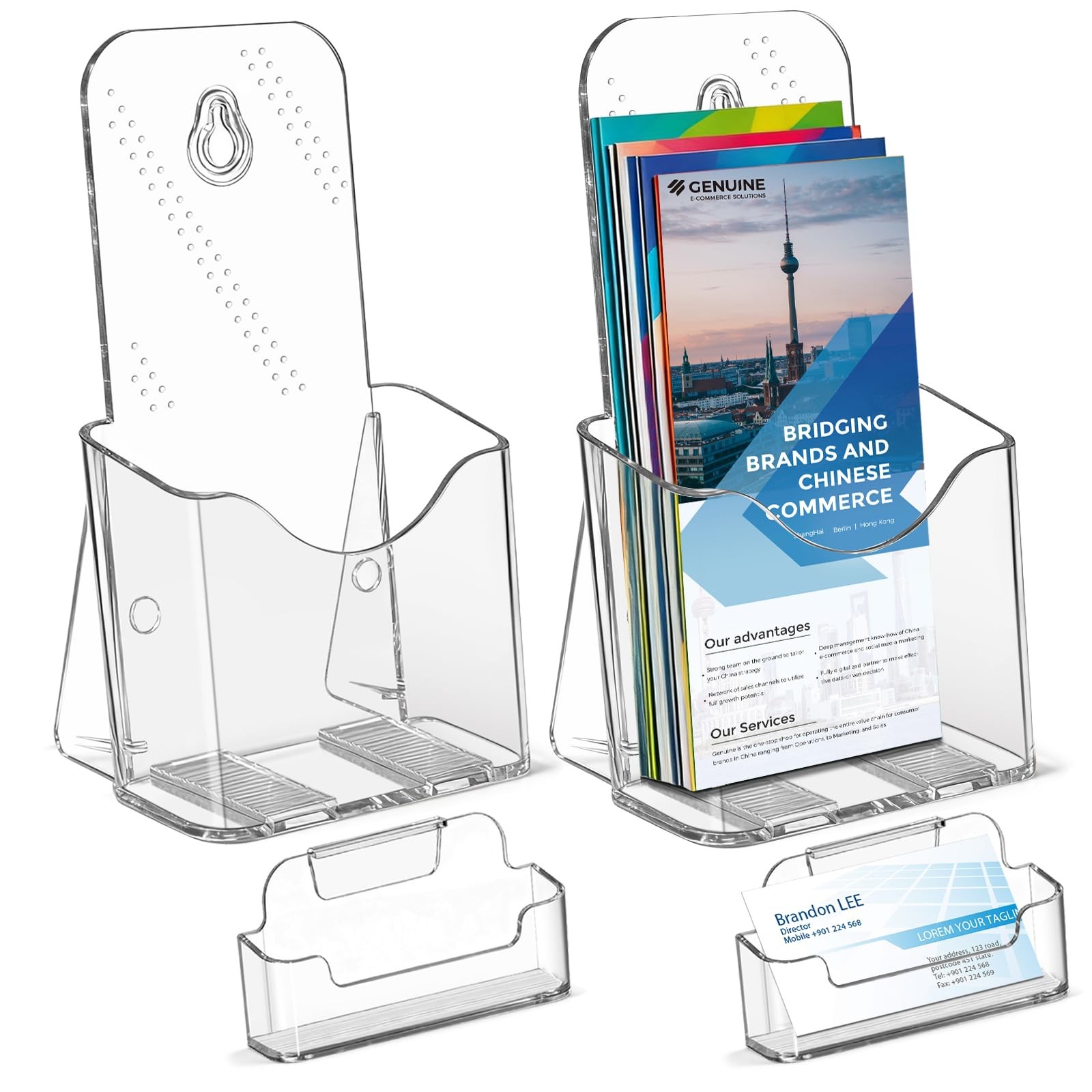 StyEdEk 2 Pack Acrylic Brochure Holder