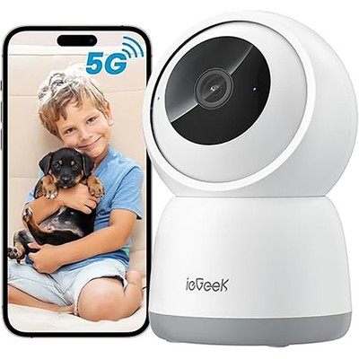 ieGeek 5G/2.4G WiFi Indoor Security Camera 3MP Pan/Tilt Smart Dog Cam Auto Track