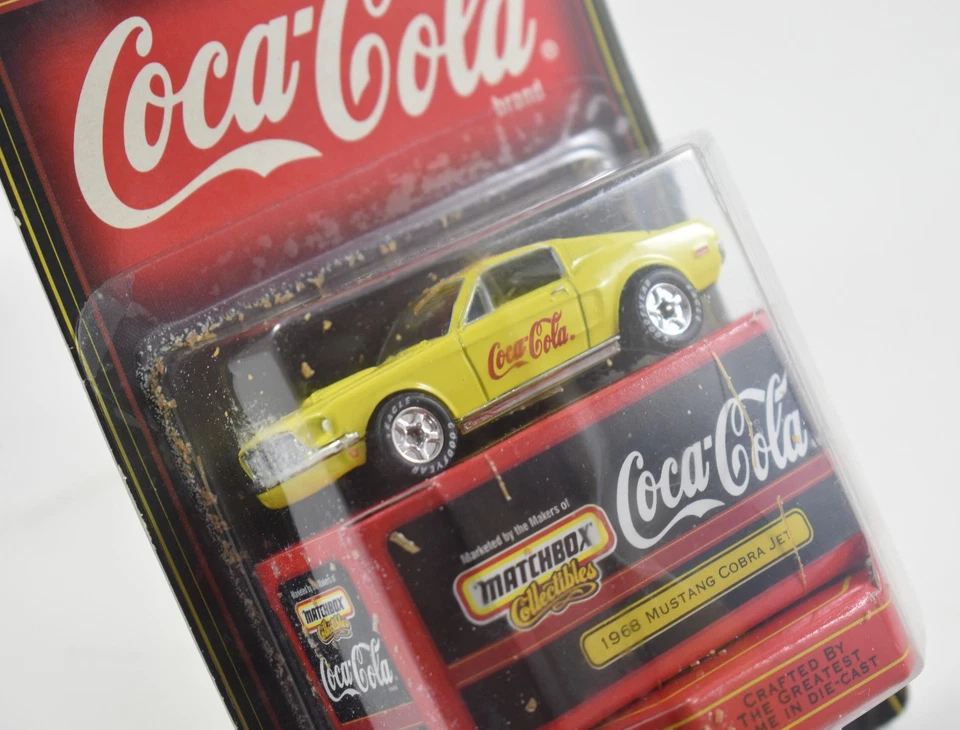 Matchbox Collectibles 1968 Ford Mustang Cobra Jet Yellow Coca Cola 1/64 - Image 4 of 4