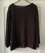 CUT LOOSE Silk Velvet Top XL Purple/Gray 3/4 Sleeves NWOT Made In USA FESTIVE!