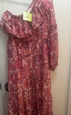 Pink Single Sleeve maxi Dress