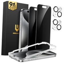 Privacy Screen Protector 2-Pack, Upgraded Dual-Tempered Glass 2 iPhone 16