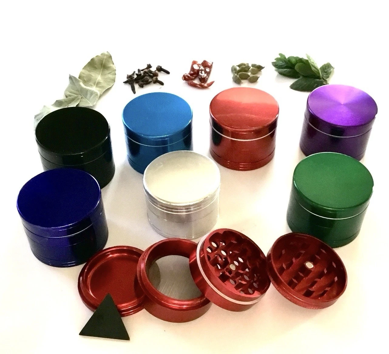 ALUMINIUM METAL HERB GRINDER KITCHEN SPICES 4 PART 63mm GRINDER WEIGHT 160gr