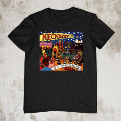 Rare Neck Deep Band T-Shirt Short Sleeve Black Unisex Cotton S