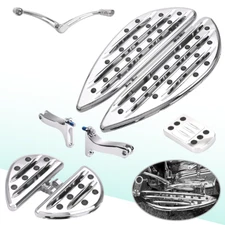 Chrome Driver/Passenger Floorboards & Shifter Levers for Harley Road King/Glide