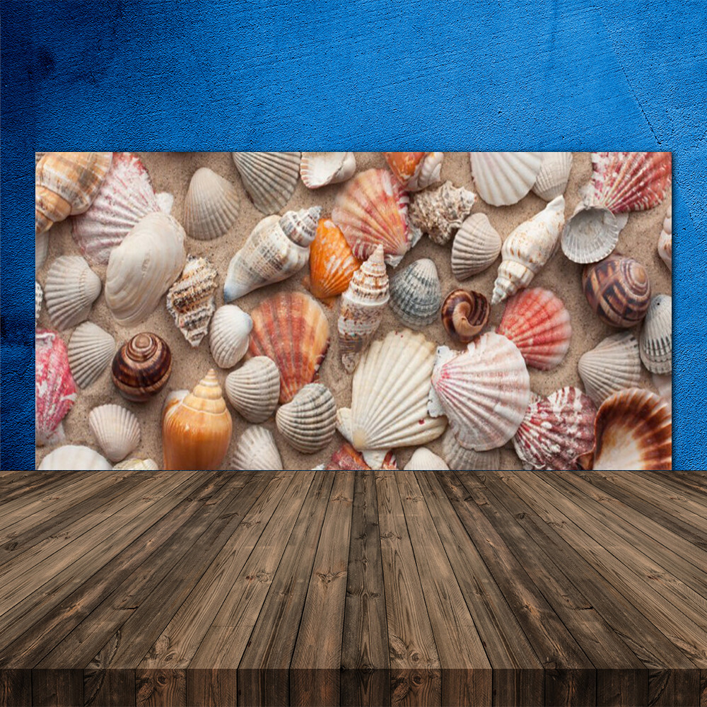 Crédence de cuisine en verre 120x60cm motif Art Coquillages