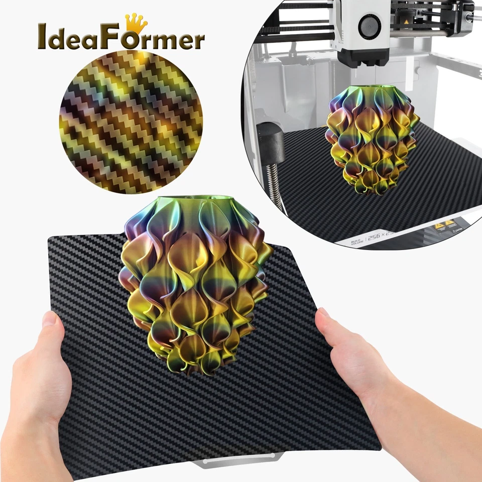 Ideaformer Smooth PEO+Carbon Fiber PET Build Plate 257x257mm for Bambu Series - Image 2 of 4
