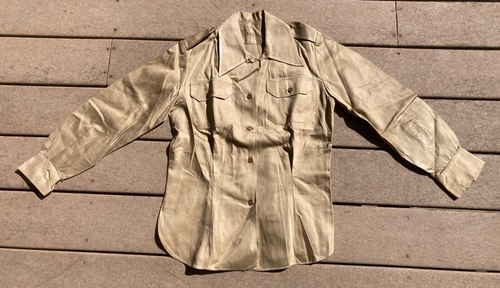 WW2 US Army Military Female Woman's Khaki Tan Shirt 14S Named