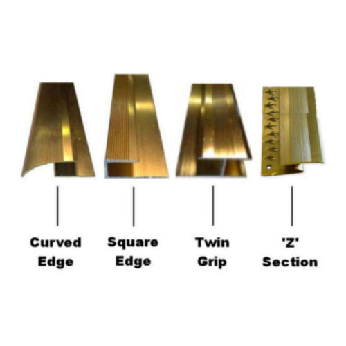 Wood, Carpet, Vinyl, Tile & Laminate Flooring Trim Edging Metal Gold / Silver  - Picture 1 of 3