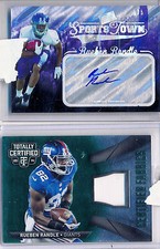 RUEBEN RANDLE = 2x Lot Certified Emerald Patch 3/5 & Sportstown Wave AUTO 5/5